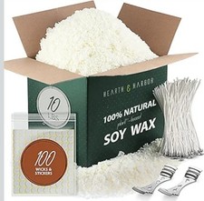 Organic Soy Candle Wax for Candle Making, 10 lbs Natural Candles Making Suppl...