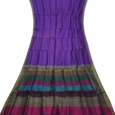 Namaste Vintage Purple Sarees 100 Pure Silk Woven Indian Sari 5YD Craft Fabric