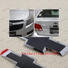 Black Bowtie Front Bumper Grill&Rear Liftgate Emblem For Ch evy Cruze 2011-2014