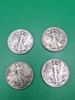 (Lot Of 4) Walking Liberty 90% Silver US Half Dollar Coins -