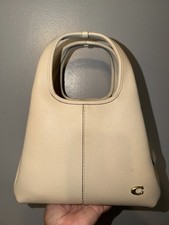 COACH Polished Pebble Leather Lana Shoulder Bag 23 Ivory One Size