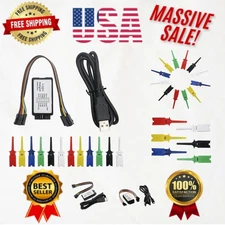 Versatile 8CH USB Logic Analyzer with 12PCS Color  Clips - Compact Solution