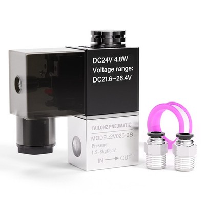 1/4 Inch NPT 24V 2 Position 2 Way Normally Closed Electric Solenoid Air Valve