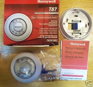 HONEYWELL Round® MERCURY FREE HEATING THERMOSTAT T87K 85267263597 | eBay