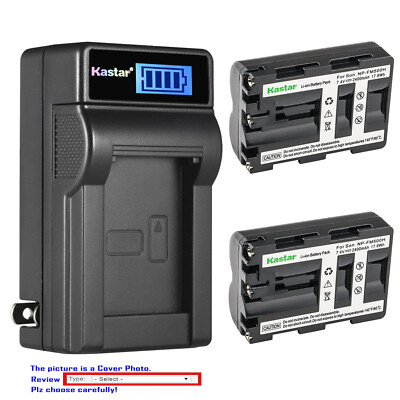 Kastar Battery LCD Wall Charger for NP-FM500H & Sony SLT-A65V ILCA-68 SLT-A77V