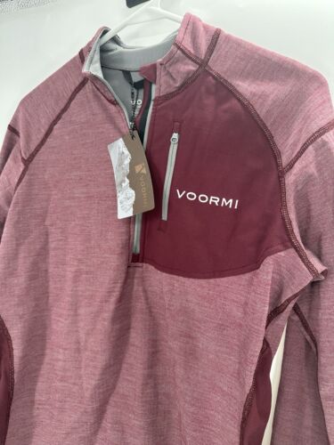 Voormi Women’s Access NXT Pullover Maroon Wool Blend Quarter Zip Medium - Picture 2 of 9