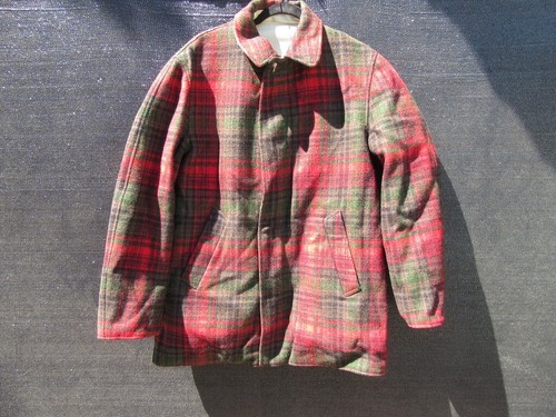 Vintage 60's/70's Pendleton Reversible Red Plaid Wool/Cotton Field Jacket Coat