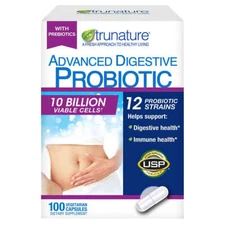 TruNature Advanced Digestive Probiotic Capsule - 100 Count 08/2026