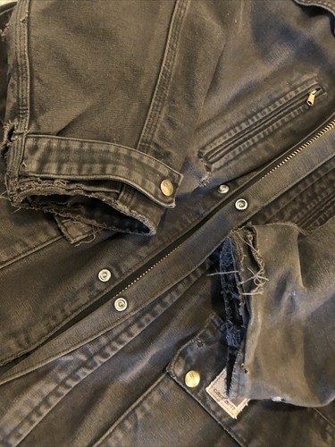 Chaqueta de Colección Carhartt Negra Forrada con Manta C100NX Grande Marrón Trabajo Granero EE. UU. - Imagen 7 de 12