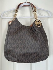Michael Kors Fulton Logo Hobo Large Pebbled Leather Shoulder Bag
