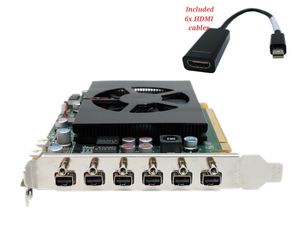 Dell Matrox C680-E4GBF 4GB PCIE 6x mini DP DW5DN 0DW5DN 6 Display