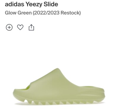 Adidas Yeezy Slide Glow Green Size 10 (2022) (Restock) Brand  display picture 1