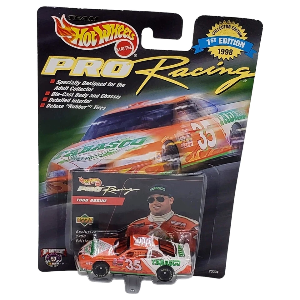 Team Hot Wheels 1998 Pro Racing Todd Bodine #35 Tabasco Car NASCAR Die Cast Foto 2 de 4