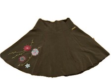 Matilda Jane Women SZ M Stellar Skirt Paint By Numbers Floral Embroidered Cotton