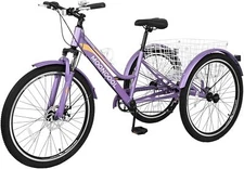 MOONCOOL Adult Mountain Tricycle 24/26/27.5" Trikes for Women Men Multi-Colors