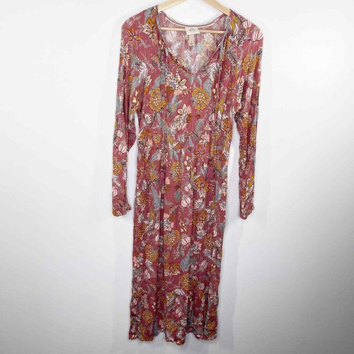 Knox Rose Mauve Pink Purple Floral Print Maxi Dress Women's Size Small S |  eBay