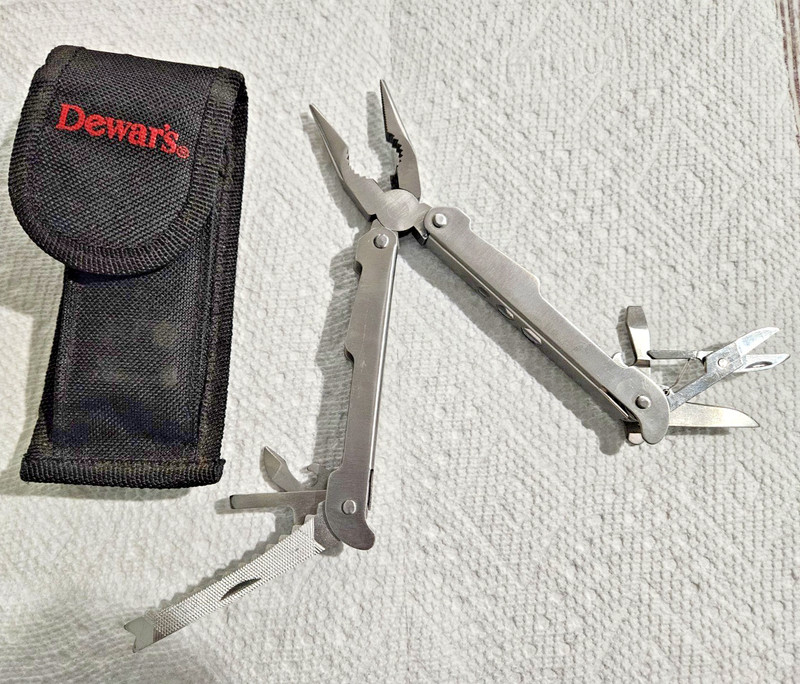 Vtg. Dewars Scotch Whisky Multi Folding Tool Advertising  Promotional Item