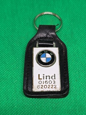 Schlüsselanhänger Schlüsselring - Oldtimer Bmw Lind Händler Leder Key Fob