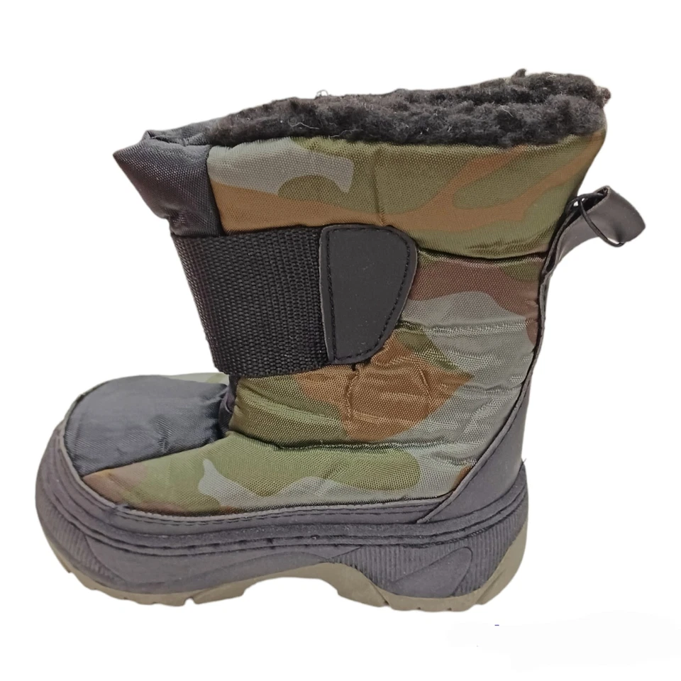 Botas de invierno camufladas verdes para niños/niñas-5 forradas de piel sintética Foto 3 de 4