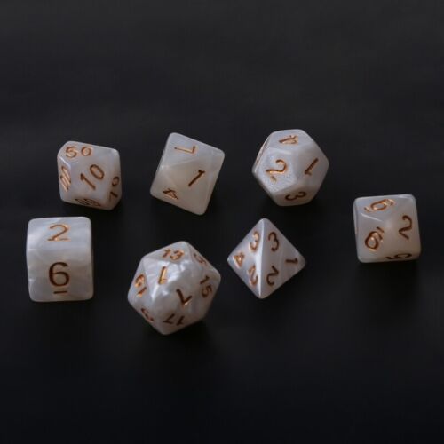 7x Black Sided Dice D4 D6 D8 D10 D12 D20 RPG Poly Game Set - Picture 4 of 10