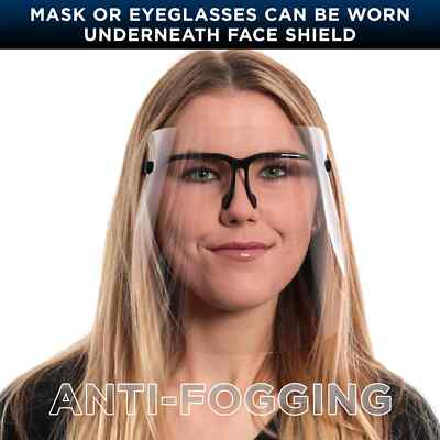 TCP Global Salon World Safety Face Shields with Black Glasses Frames 10 Pack