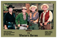 4"x6" MAGNET PRINT-"BONANZA"TV Western Heroes, CAST, Lorne Greene-Michael Landon
