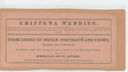 Chippewa Wedding Indian Native American Upton Stereoview - Picture 3 of 4