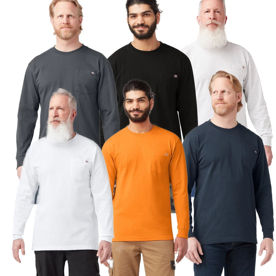 Dickies Men's T-Shirt Long Sleeve Heavyweight Pocket Relaxed Fit T-Shirt WL450