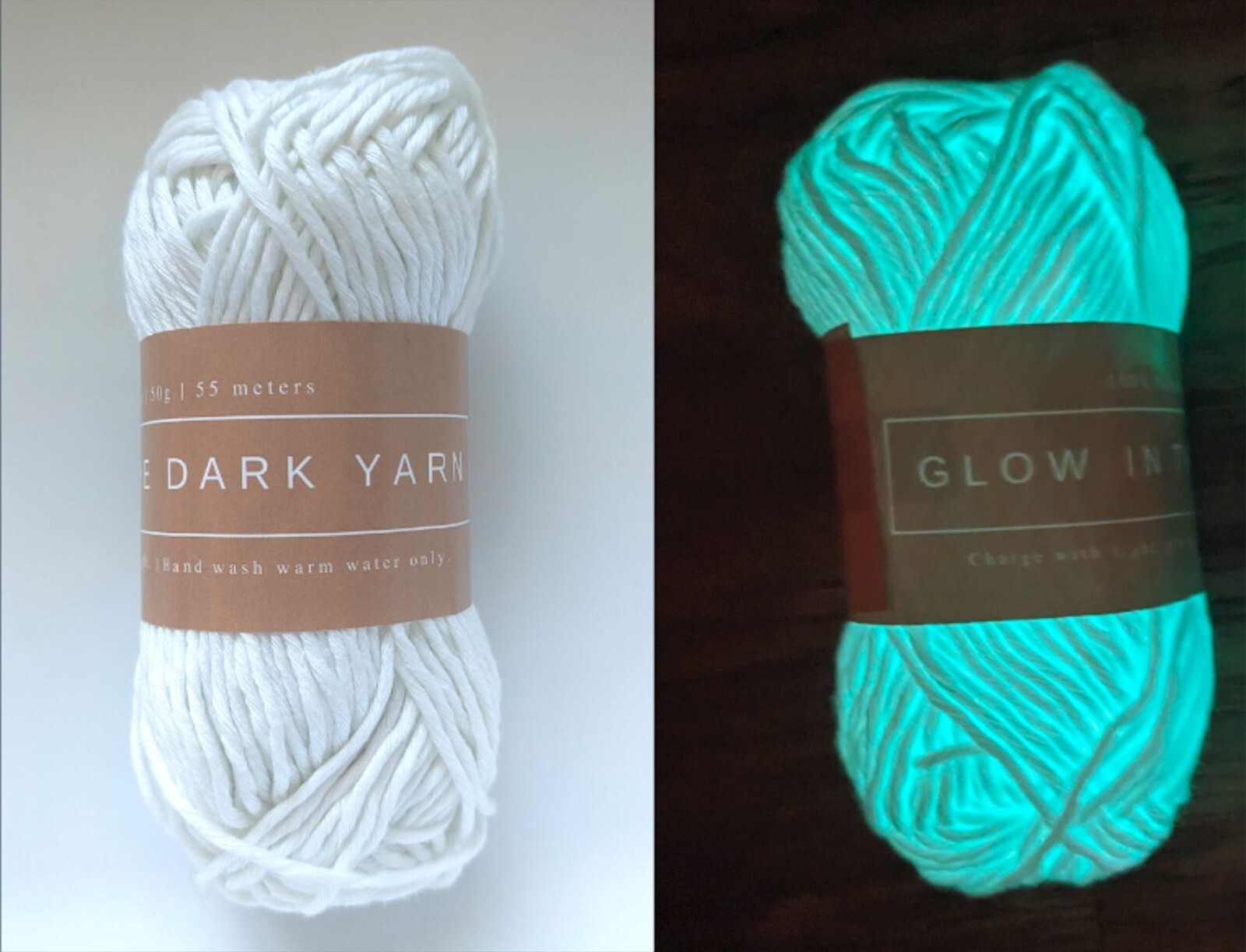 Hill Yarns Glowinthedark yarn 220 Meters 4 weight (worsted) 10