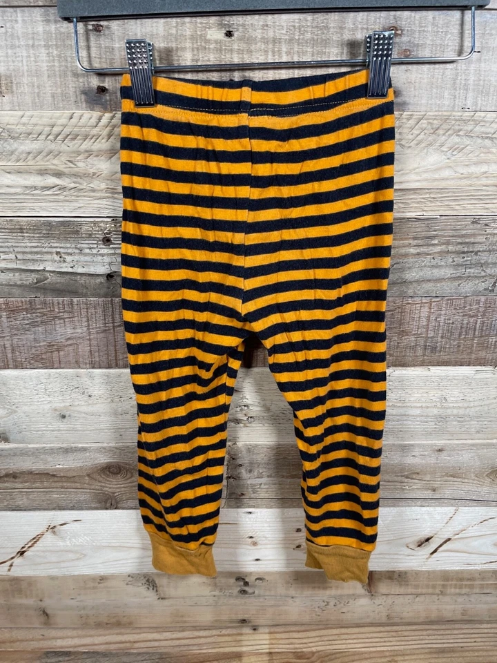 Naranja Negro Rayas Niños (4T) Leggings Parte Inferior Algodón Ropa de Salón Pantalones Elásticos Foto 2 de 3