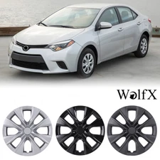 Set of 4 Hubcaps 15 inch Silver/Black Wheel Covers for 2009-2019 Toyota Corolla