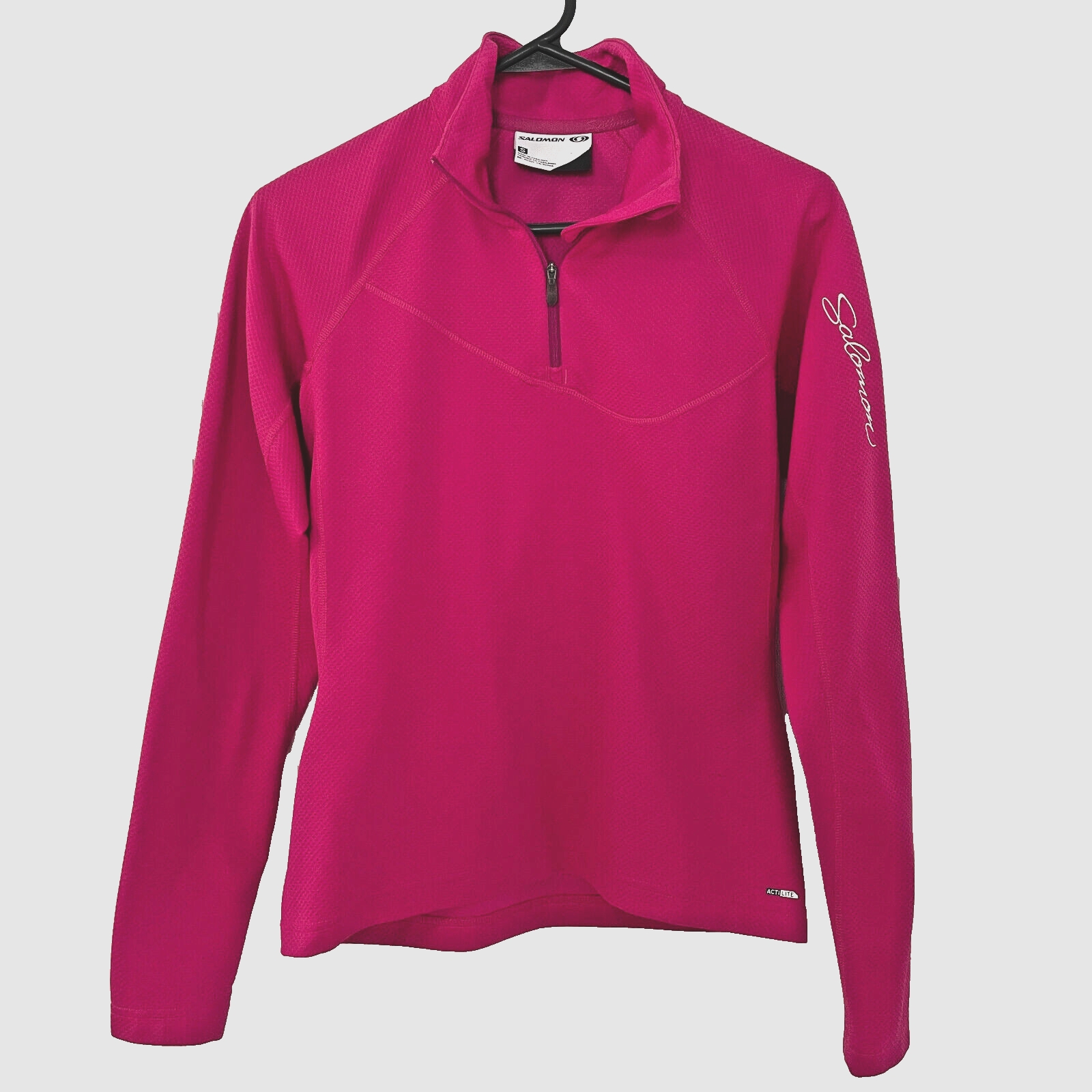 Salomon ActiLite Camicia Corsa Lunga 1 4 Cerniera Top Donna Piccolo Sci Rosa
