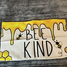 Throw Pillow Cover Bee Kind Spell out Honey Insect Pillowcase Lumbar Home Decor