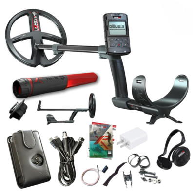 XP Deus II RC Metal Detector with 13'' x 11'' Coil, MI-6 pinpointer, And WSA-ST Wi