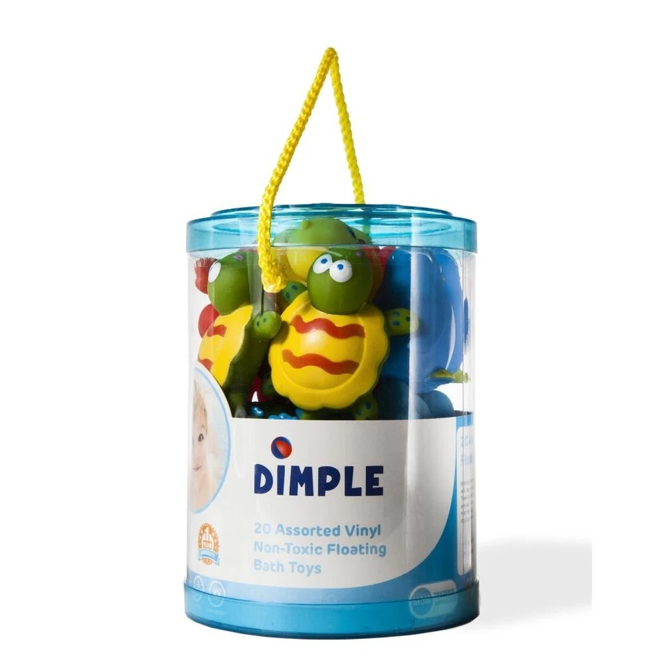 Juego de 20 piezas de juguetes de baño flotantes con hoyuelos para animales marinos juguete para bañera de bebé regalo