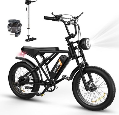 20'' Electric Bicycle 750W 48V18Ah Fat Tire Mountain Bike MTB Adult Dirt E-Bike 