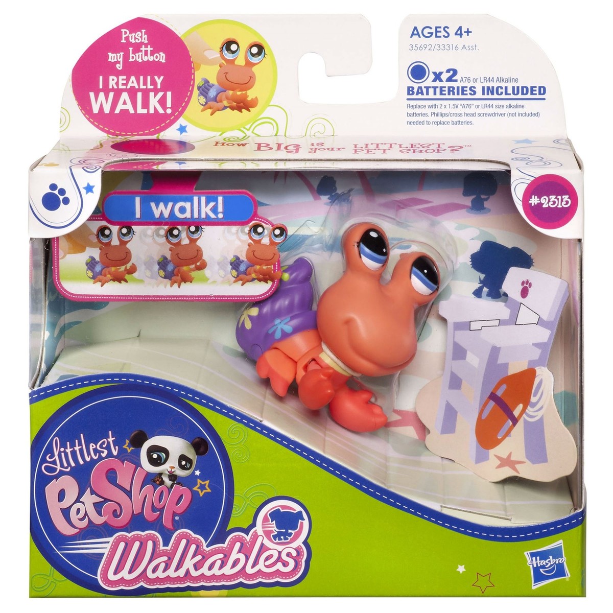 Littlest Pet Shop Magic Motion Walkables #2313 Hermit Crab (35692
