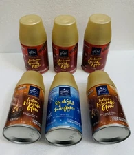 6 Mixed Glade Automatic Spray Refill 6.2OZ Spiced Apple, Fireside, Snowflakes