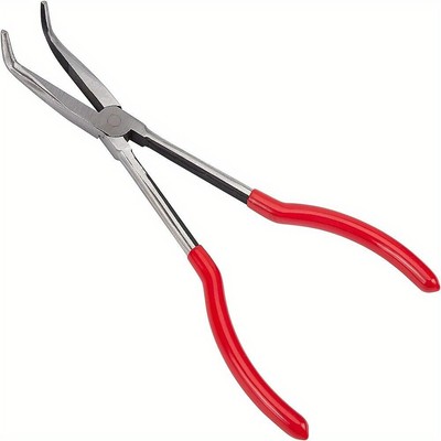 1set High Carbon Steel Bent Needle Nose Pliers Long Reach 90 Degree Angle 
