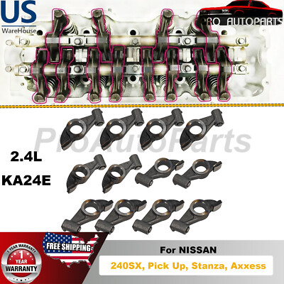 Rocker Arm Set For Nissan 2.4L KA24E,90-92 STANZA, 89-91 240SX, 89-94 Axxess D21