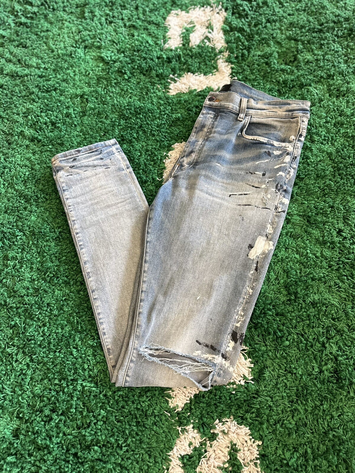 Size 36 Amiri Jeans Paint Splatter 100 Authentic … Gem