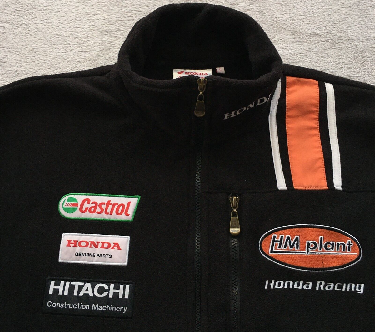 HONDA Racing HRC HM Plant Hitachi mens Black Fleece Motorsport
