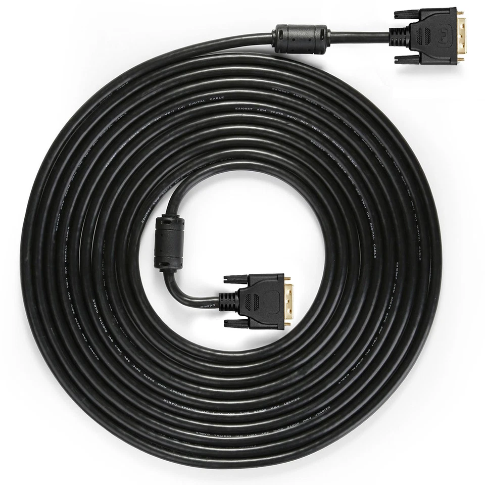 Digital Monitor Video DVI D To DVI-D Gold Male 24+1 Pin Dual Link TV Cable Cord - Image 2 of 4
