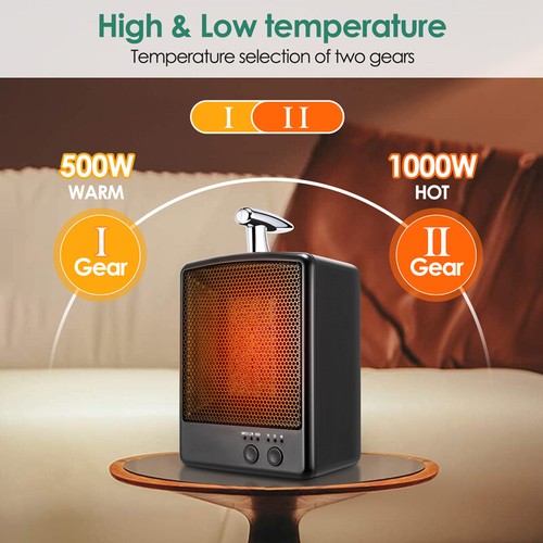 1000W Electric Ceramic Space Heater Hot Air Fan W/ Thermostat For Home Office - Picture 4 of 72