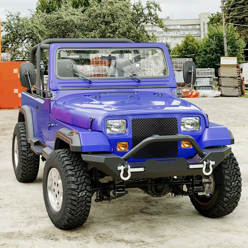 Rock Crawler Front Bumper Winch Plate w/ D-Rings For 87-06 Jeep Wrangler TJ YJ - Picture 7 of 18