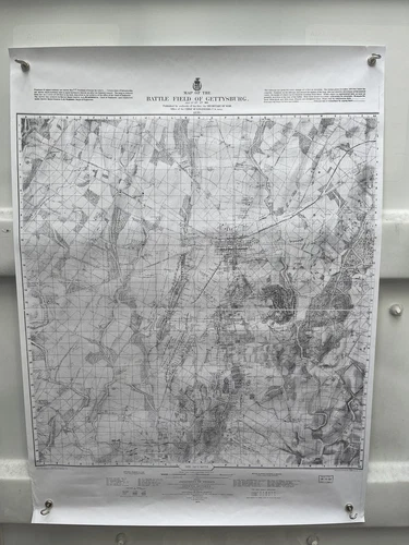 Battle Field Map Of Gettysburg 1876 War Dept 3rd Day 1938 Printing Civil War