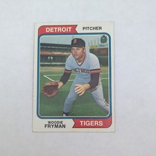 Topps 1974 Woodie Fryman #555 Base Set Detroit Tigers Baseball Card