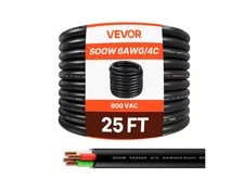 VEVOR 25ft 6AWG Portable Power Cable 4-Conductor 600V SOOW Industrial