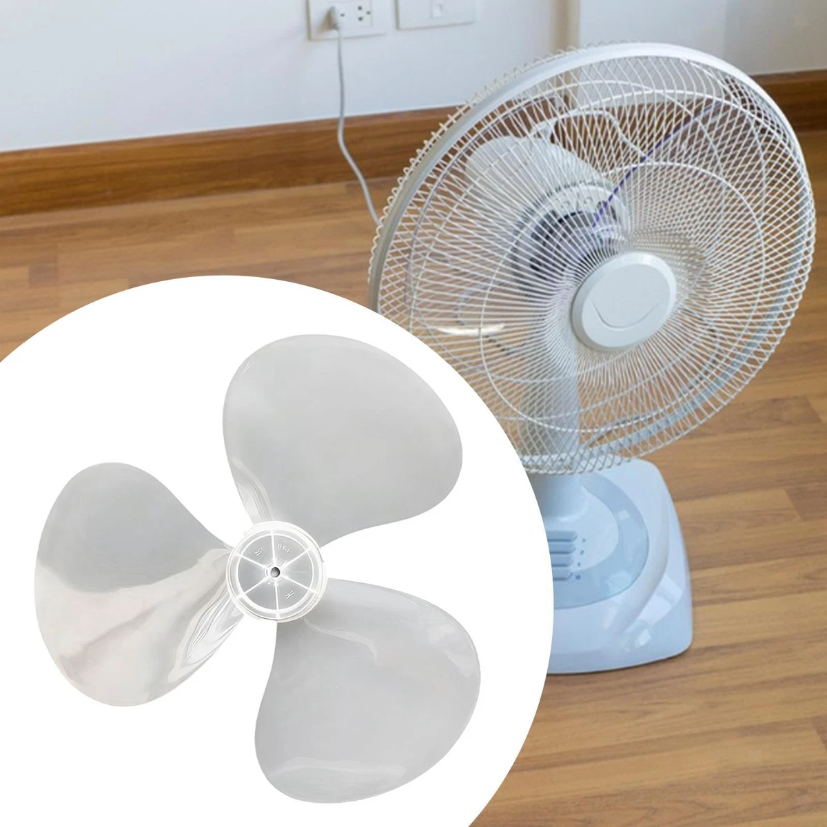 Pala Per Ventilatore Da 40,6 Cm (16") - Ricambio A 3 Pale In Plastica PP, Bianca, Con Copridado