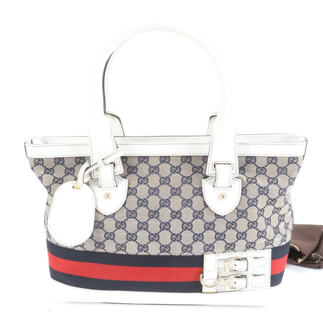 Gucci GG Canvas Sherry Line Leather Tote Used, Moderate Wear, 33cm Wide